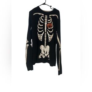 Women's Black Skeleton Crewneck Sweater